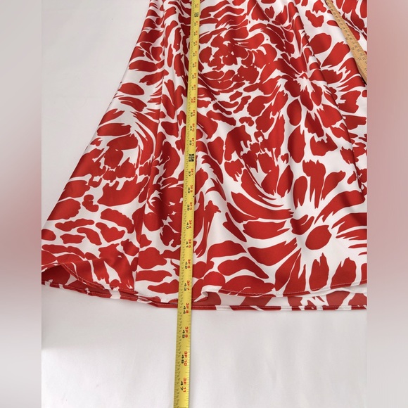 NWOT ALRED ANGELO SPAGHETTI STRAP CORAL & WHITE KNEE LENGTH DRESSY DRESS. SZ 16 - Picture 9 of 10